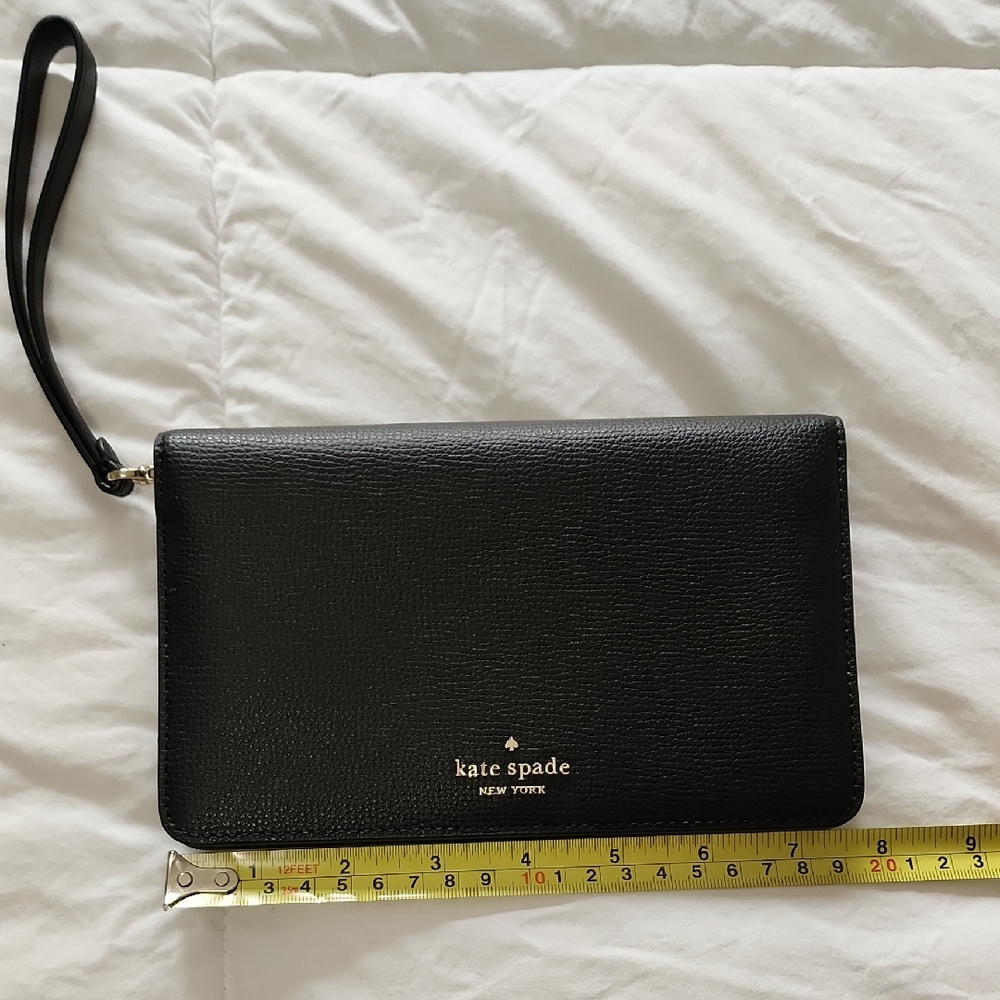 NWOT Kate Spade Black Leather Wristlet